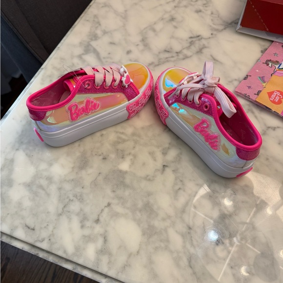 Barbie Pink and Iridescent Heart Sneakers - Picture 1 of 6